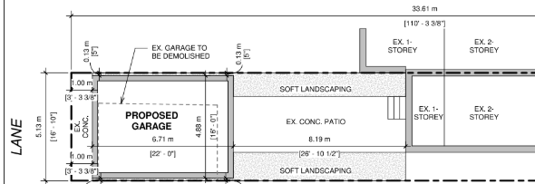 Detached garage in Metrolinx development corridor