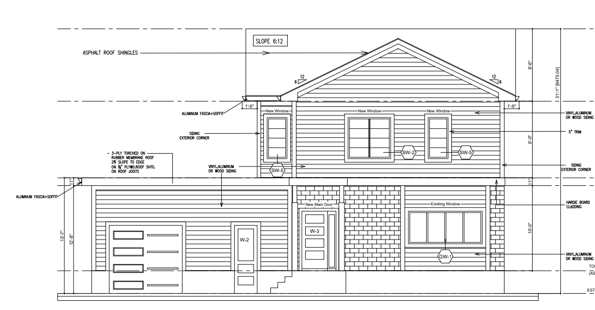 Bungalow to two-storey conversion with attached garage